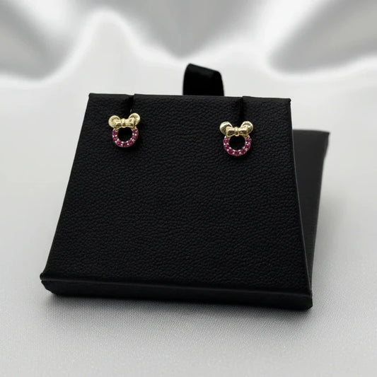 14k Red Cubic Zirconia Earrings