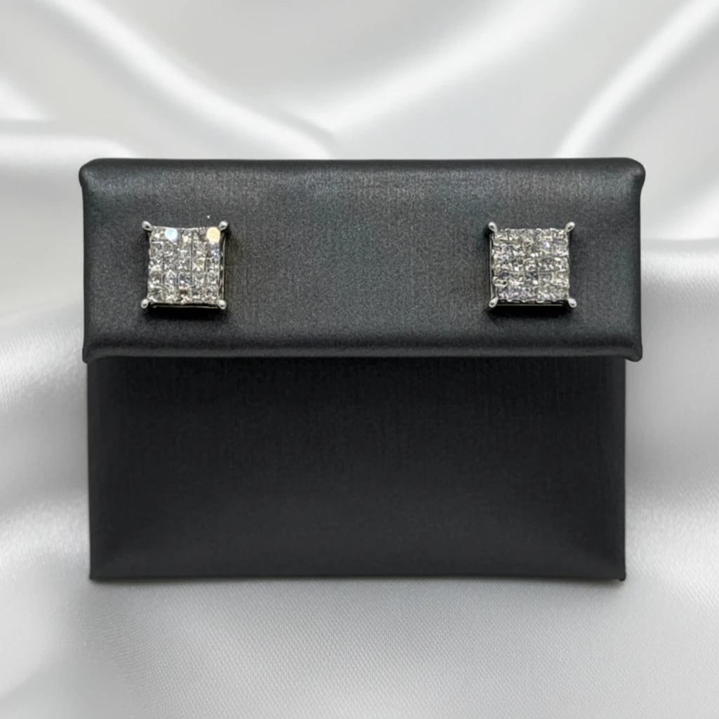 14k White Gold Diamond Earrings