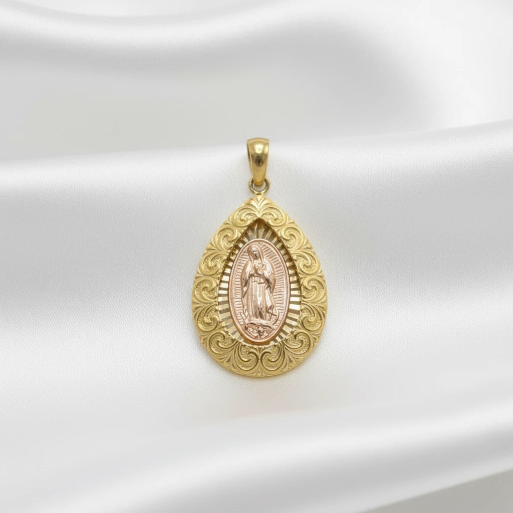 10k Two Tone Virgin Mary Pendant