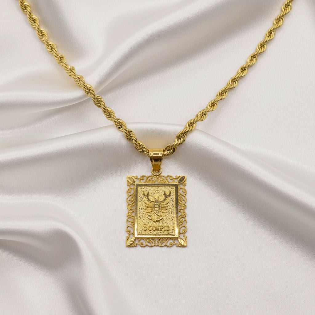 10k Scorpio zodiac pendant