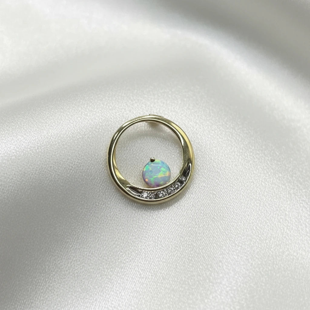 10k Opal & Diamond Pendant