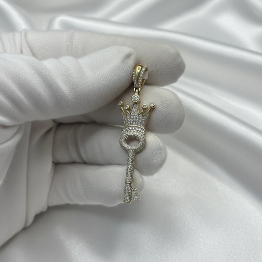 10k Diamond Key Pendant