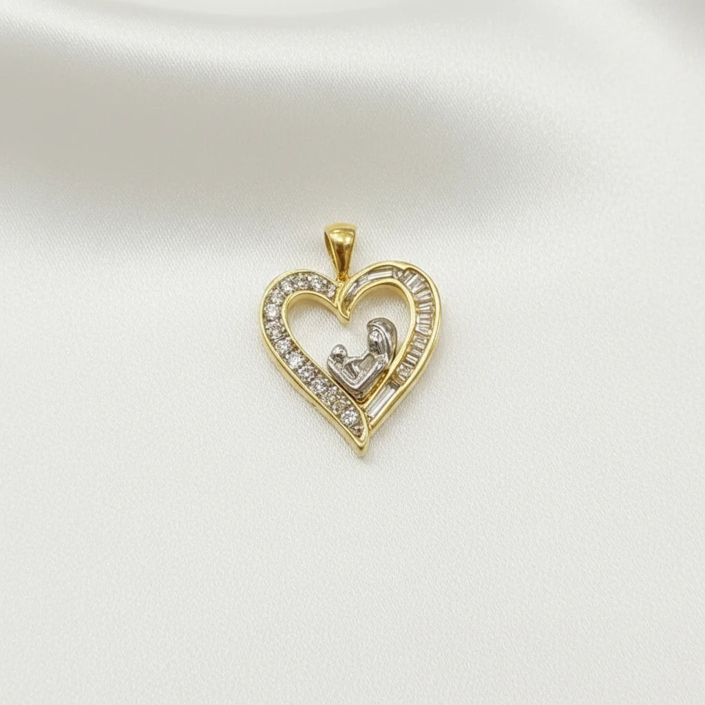 10k Diamond Heart Pendant