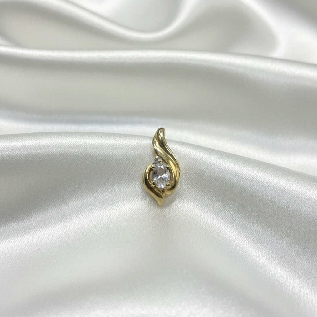10k Diamond & Aquamarine Pendant