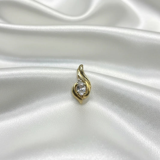 10k Diamond & Aquamarine Pendant