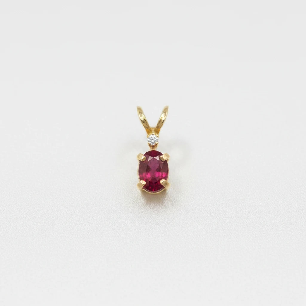 14k Ruby & Diamond Pendant