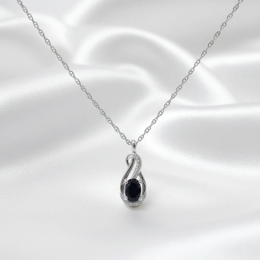 Sterling Silver Lab Grown Diamond & Black Onyx set