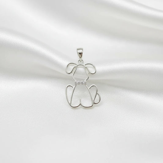 Sterling Silver Dog Cz pendant