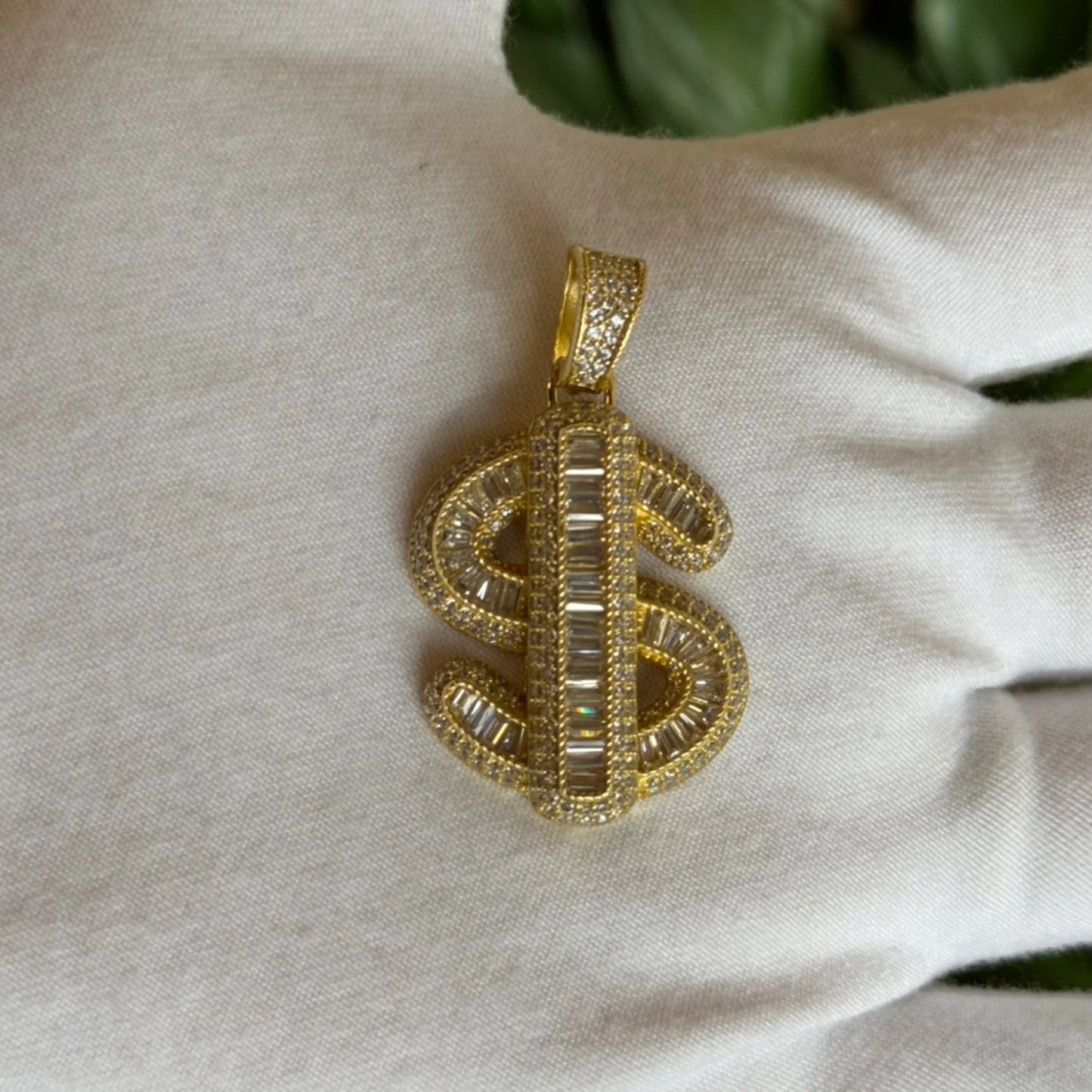 14k Over Sterling Silver “$” pendant