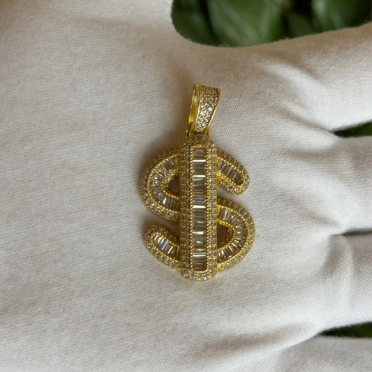 14k Over Sterling Silver “$” pendant