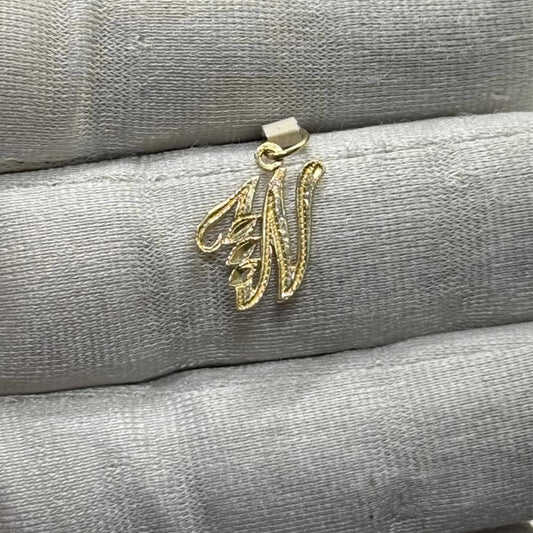14k Letter “W” Pendant