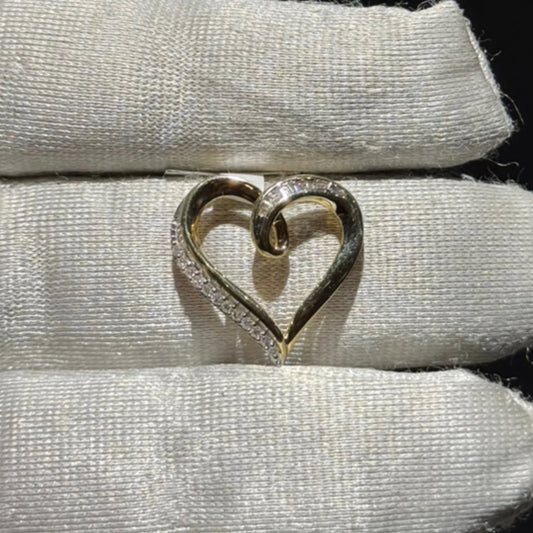 14k Diamond Heart Pendant
