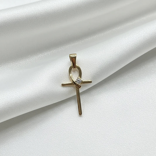 14k Diamond Ankh Pendant