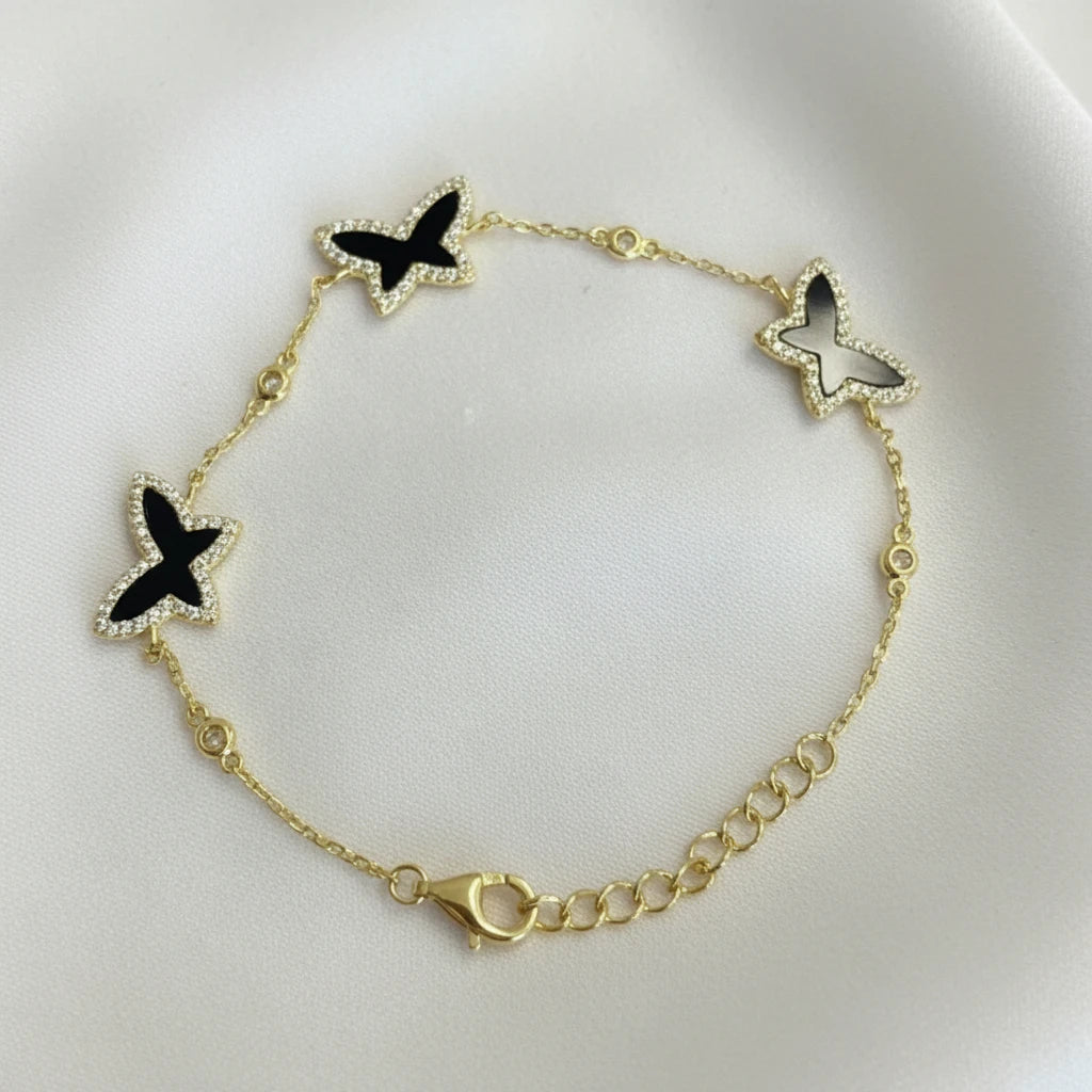 14k Over Sterling Silver butterfly bracelet