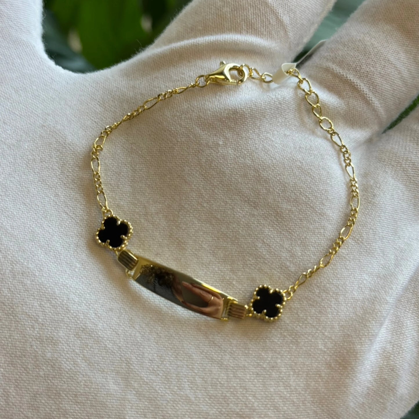 14k Over Sterling Silver Baby ID Bracelet
