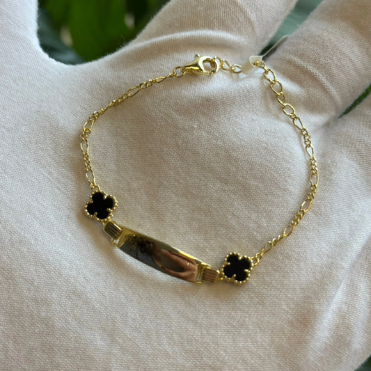 14k Over Sterling Silver Baby ID Bracelet