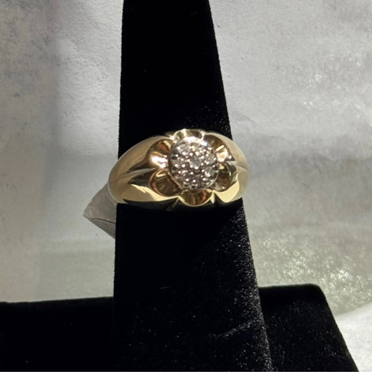 14k Diamond Cluster Ring