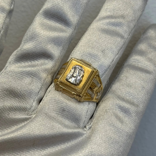 10k two tone religious ring