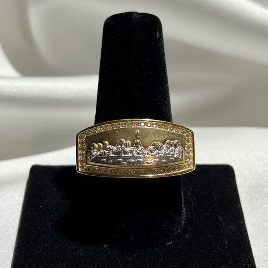 10k Last Supper Cz Ring