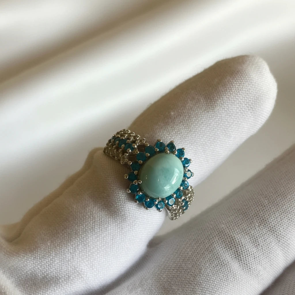 Sterling Silver Blue gemstone ring