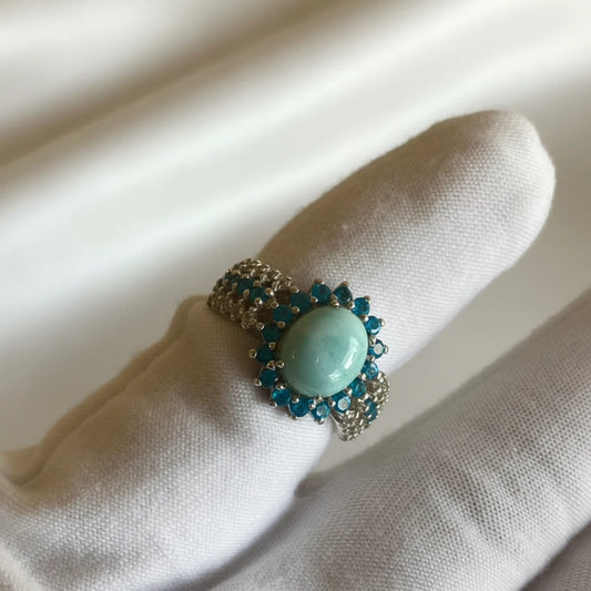 Sterling Silver Blue gemstone ring